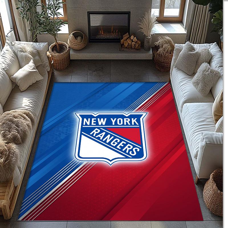 New York Rangers Crystal Velvet Carpet Soft Anti?Slip Floor Mat Comfortable Home Living Room Bedroom Decor Rug
