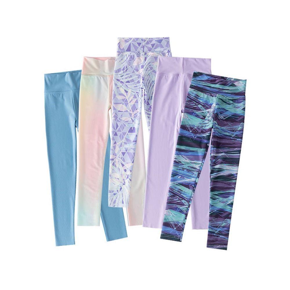High Rise Girls' Athletic Leggings Quick Drying Running Active Tights Summer