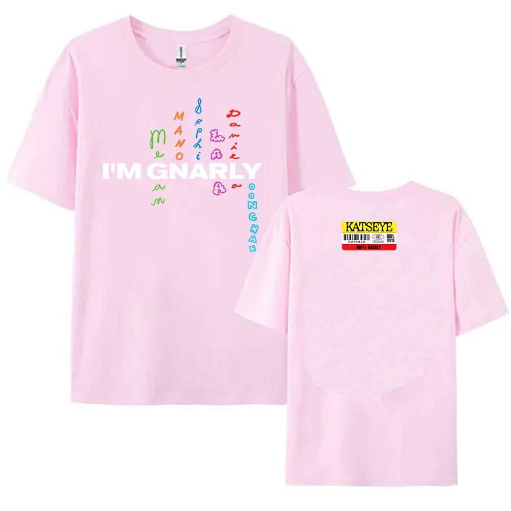 Katseye Im Gnarly Футболка с принтом корейской женской группы Camiseta Хлопок Короткий рукав Женская футболка Летняя Повседневная Женская футболка
