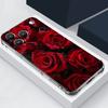 Чехол с узором алой красной розы для iPhone 17 Pro Max, чехол для iPhone 16 15 14 13 Pro Max 11, противоударный прозрачный мягкий силиконовый чехол