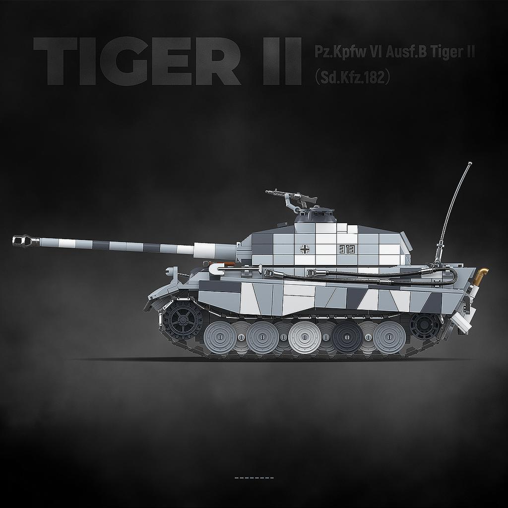 Покрытый снегом Тяжелый Танк Тигр Sd.Kfz.182 Вторая Мировая Война Строительные Блоки Черный Тигр Гусеничная Бронированная Машина Игрушка для Мальчика Модель 100321