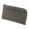 Indenya Inden Coin Purse F Coin Purse 05 Deerskin Black with White Lacquer Sayagata Pattern 1005-11-006