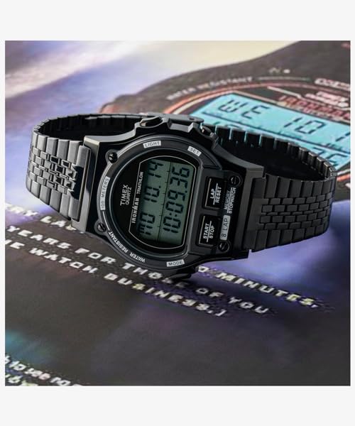 TIMEX Ironman Eight Lap 8 кругов Металлические кварцевые часы TW5M66500 Черные цифровые часы