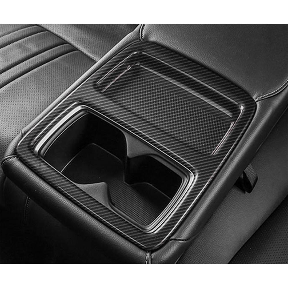 Carbon Fiber Look Car Rear Water Cup Holder Panel Cover For Honda Accord 2018-22