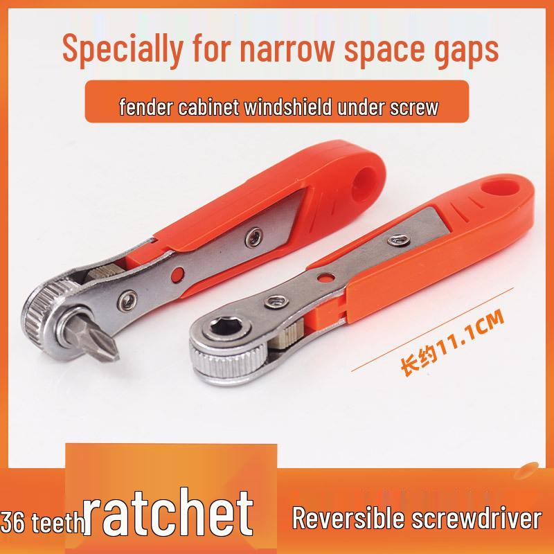 36-Tooth Ratchet Screwdriver and Bit Socket Set with L-Shaped Wrench for Household Repairs