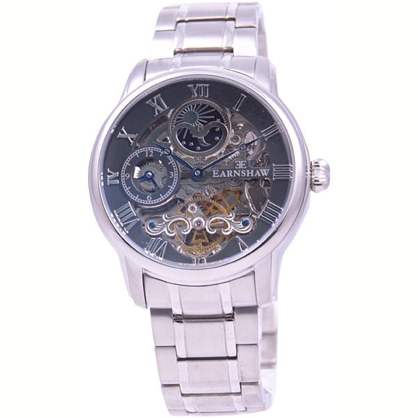 EARNSHAW LONGIT Series Men's Automatic Wrist Watch - Brown / Black / Gray / Silver ES-8006-02 ES-8006-04 ES-8006-09 ES-8006-07 ES-8006-11 Gift Casual