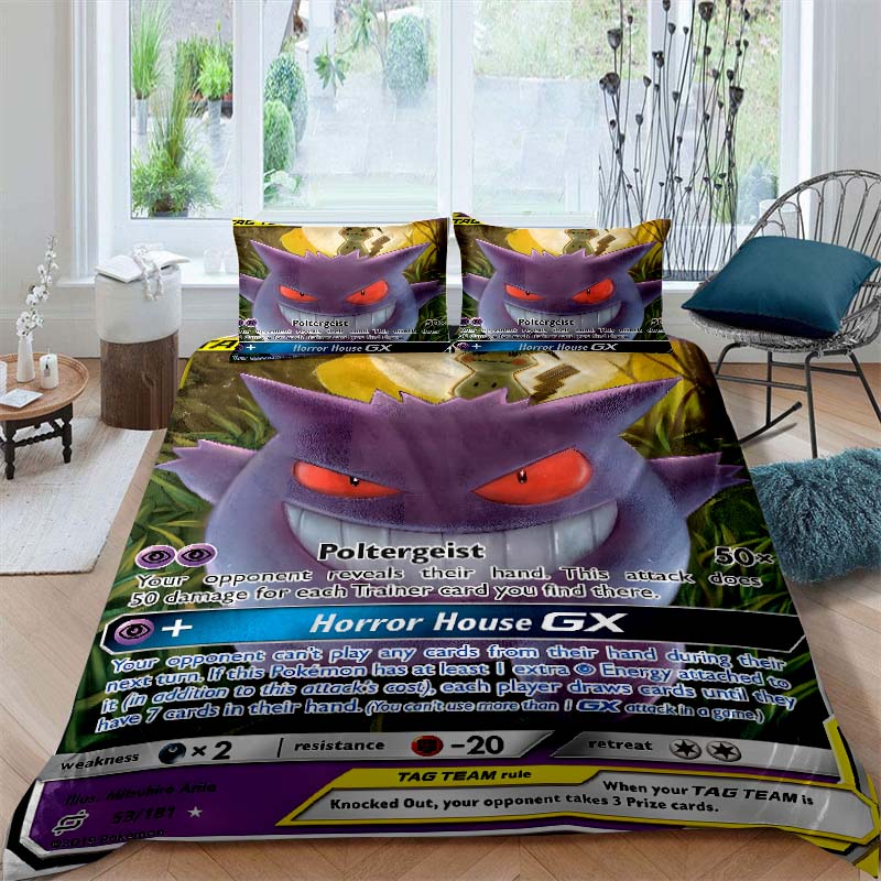 Pokémon Charizard Print 3-Piece Bedding Set — 10 Sizes Available — King-Size Pillowcases, Adult Bedspread, Bedroom Bedding Set