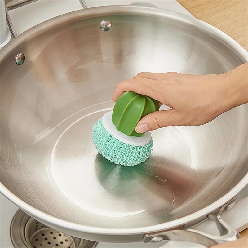 Новая креативная щетка для горшков Cactus Nano Cleaning Ball Щетка для градиентной очистки Инструменты для уборки кухни