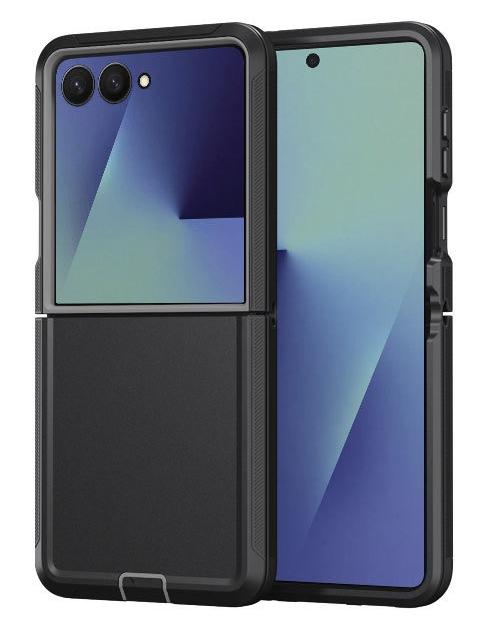 Чехол-броня Defender Series 3-в-1 с зажимом на ремень для Samsung Galaxy Z Flip 7 Ott-Box Оригинальный пылезащитный жесткий чехол военного уровня