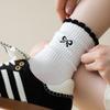 Polka Dot Bow Socks Pure Cotton Medium Tube Socks Season Lace Cotton Deodorant Stacking Socks Women