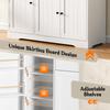 Modern, Elegant Sideboard with 3 Doors and One Drawer, Buffet Cabinet for Dining Room, Living Room and Hallway (White+Natural)