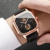 2PCS/Set Men Business Watches Fashion Square Quartz Watch With Calendar for Mens Clock Reloj Hombre