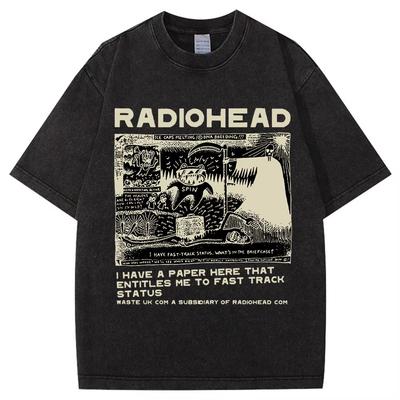 Стильная ретро-футболка с принтом Radiohead The Bends для мужчин и женщин, модная, хип-хоп, готическая, оверсайз, хлопковая, повседневная, мужские футболки