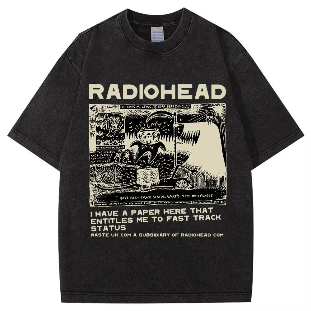 Стильная ретро-футболка Radiohead The Bends для мужчин и женщин, модная, хип-хоп, готическая, оверсайз, хлопковая, повседневная, мужские футболки