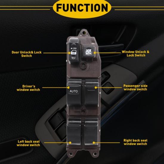 Master Window Power Switch Door Camry Fit 2002-04 Driver Toyota 84820-12491 Side