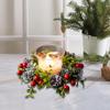 6.3inch Christmas Candle Wreath Reusable for Holiday Dining Multifunctional