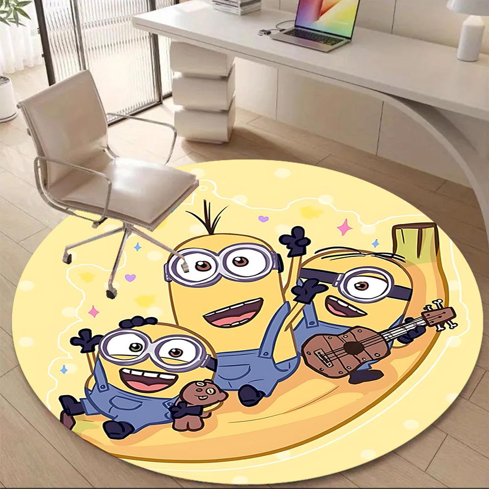Круглый коврик Minions Music Office, коврик для помещений, подходит для офиса, под офисные стулья, спальни, гостиной, домашнего декора, DT1212011