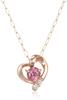 ESTELLE October Birthstone Pink Tourmaline K10 Pink Gold Heart Motif Necklace (0451-9481-0011-0000)