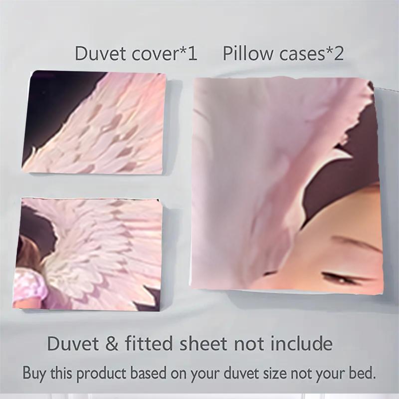 3Pcs Angel White Dress Bedding Sets For All Sizes New 3D Printed Bed Cover Comforter Duvet Cover Pillowcase Bedroom Decoration