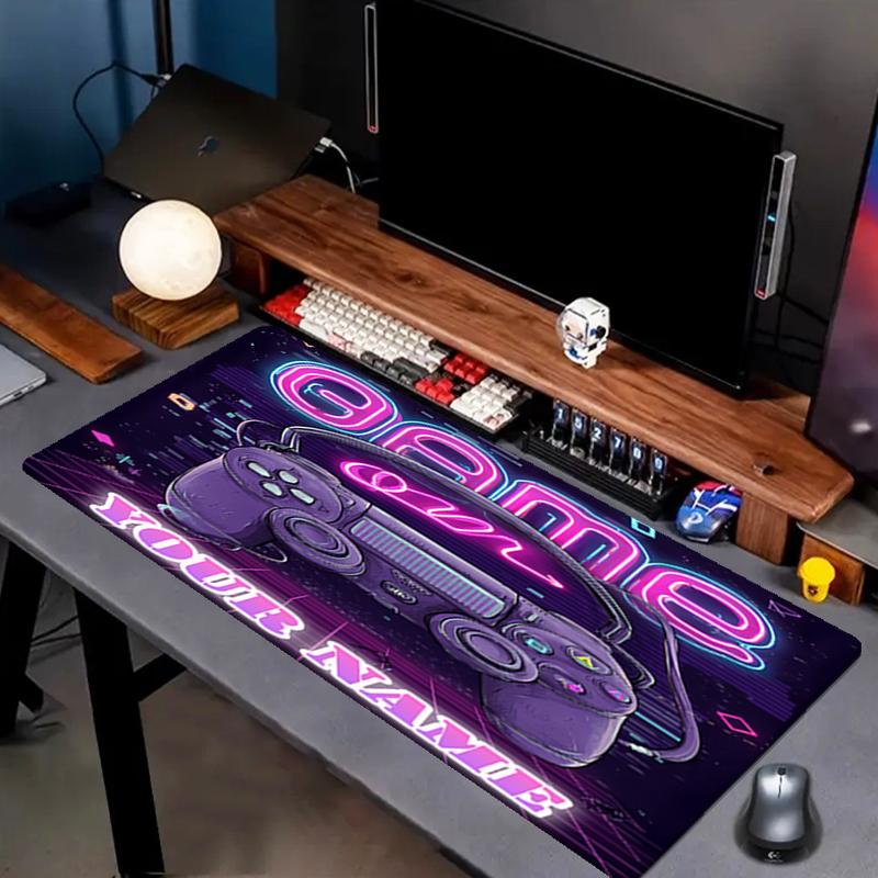 1PC Custom Name "Neon Vibes" Mouse pad, keyboard and mouse desk pad, for computer notebook Birthday Gift For Any Room Or Office