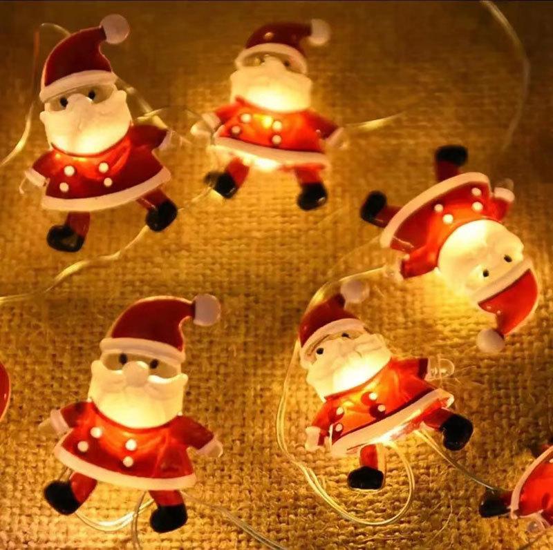 Snowflake Elk Santa Claus LED Garland String Lights Christmas Tree Decoration New Year Home Fairy Light