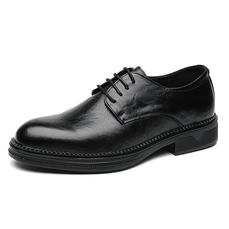 British Style Men Dress Oxford Shoes High Leather Fashion Classic Business Dress Wedding Party Lace Up Thick Soled Loafers Shoes