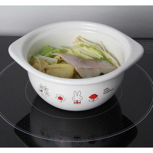 GoodPlus+ Emile Miffy Enamel Cocotte (15cm) - Acid and Alkaline Resistant, Odor-Resistant, Induction Compatible, Dick Bruna