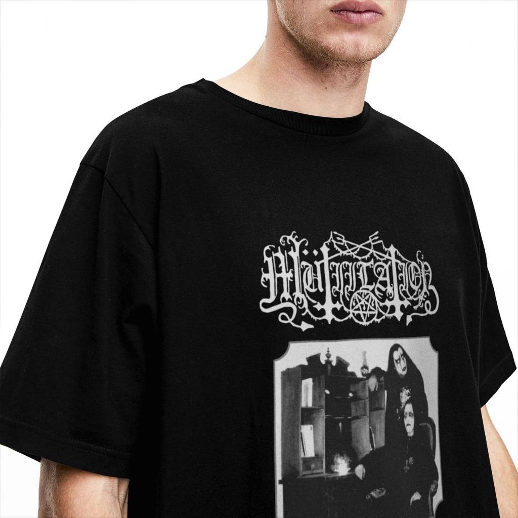 Mutiilation Black Band Merchandise T Shirts for Men Women Vampires of Black Imperial Blood Funny Pure Cotton Graphic Tee Shirt