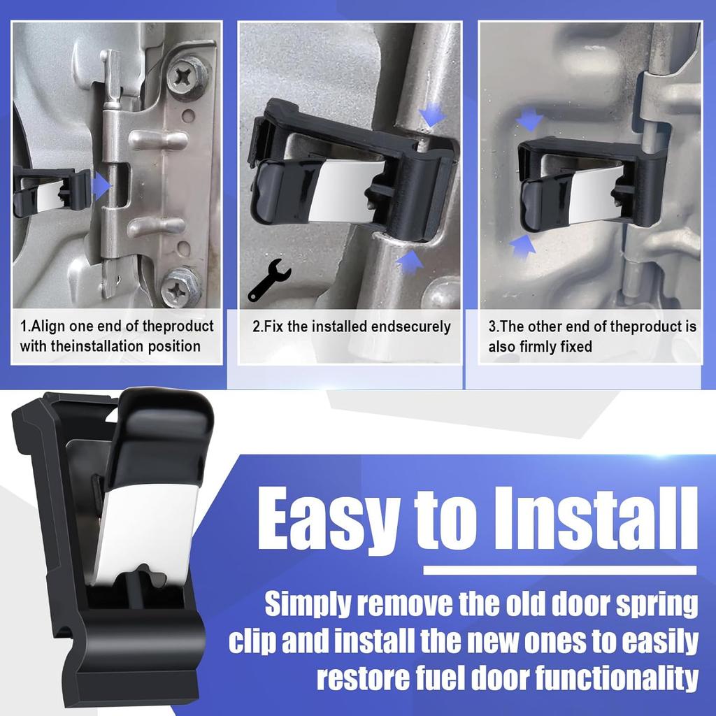 Black Plastic Fuel Door Spring Clip Compatible with Toyota Car, - Avalon, Camry, RAV4, 2004-2009 4Runner (Replace 77360-35040)