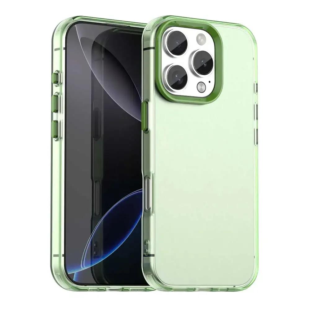 Матовый цветной прозрачный чехол-бампер для iPhone 17 16 14 13 12 11 15 Pro Max, матовый противоударный чехол для iPhone 17