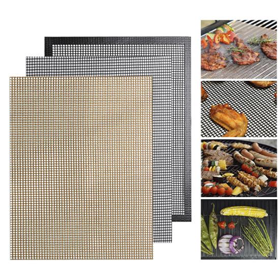 BBQ Grill Mesh Mat Non Stick Fish Vegetable Mat Food Grade High Temperature Resistant Uninflammable Barbecue Grill Sheet Liners Rusable Grilling Mat