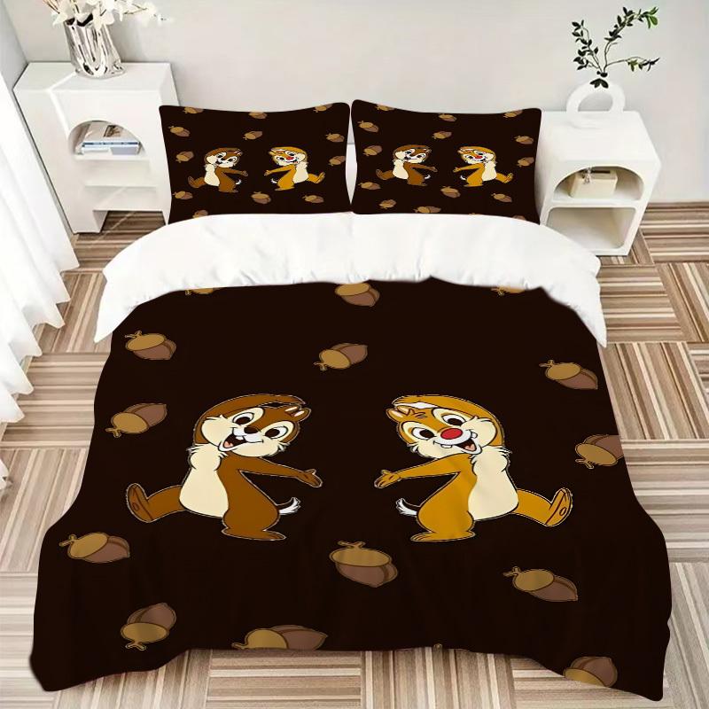 3pcs Chip 'n' Dale Printed Bedding Set,(Includes 1 Duvet Cover And 2 Pillowcases, Quilt Not Included) yy250814117