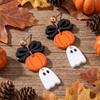 Acrylic Bow Ghost Pumpkin Earrings Spooky Charm Halloween Dangle Earrings  Gothic Dress Up