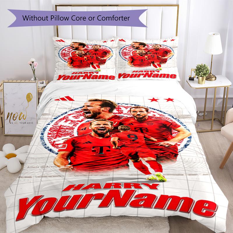Rb Leipzig Customize Your Name Bedding Set Breathable Duvet Cover With Pillowcases Decorative Bed Linen For Bedroom Home Decoration Birthday Gift