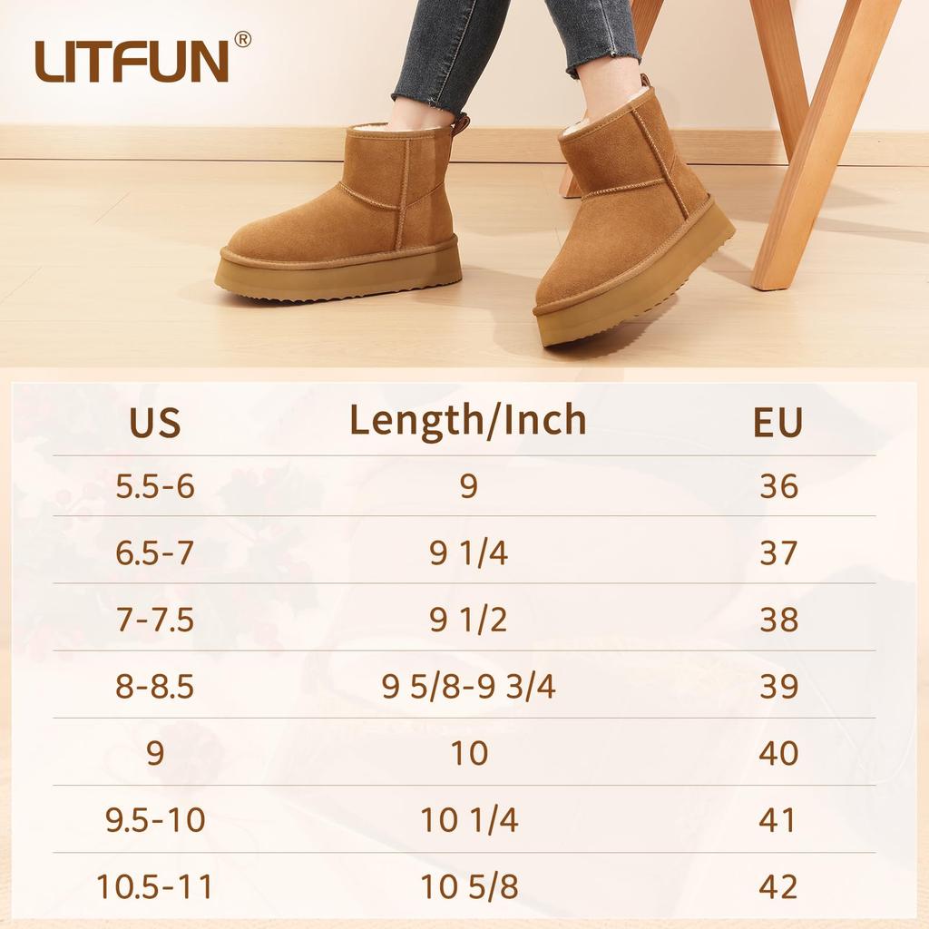 Crestar Women's Winter Plush Snow Boots Outdoor Warm Non-slip Fuzzy Platform Short Boots Lady Comfortable Sofe Fur Lined Boots