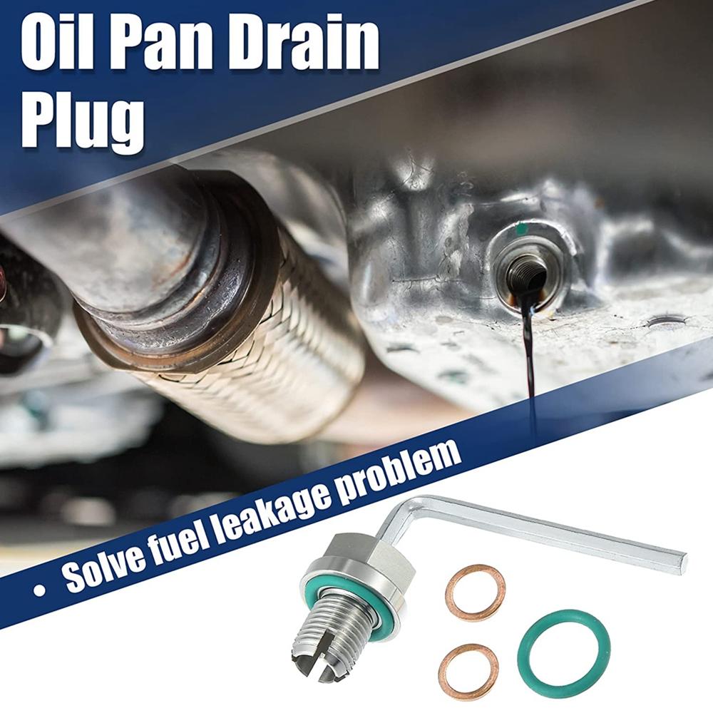 M12.1-1.25/1.5/1.75 M14 M16 M18 x 15mm Oil Drain Plug Oversize Piggyback Stainless Steel Self Tapping Oil Pan Thread Repair Kit