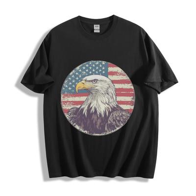 Патриотическая футболка с орлом и флагом США - Винтажный дизайн с орлом и звездами, унисекс