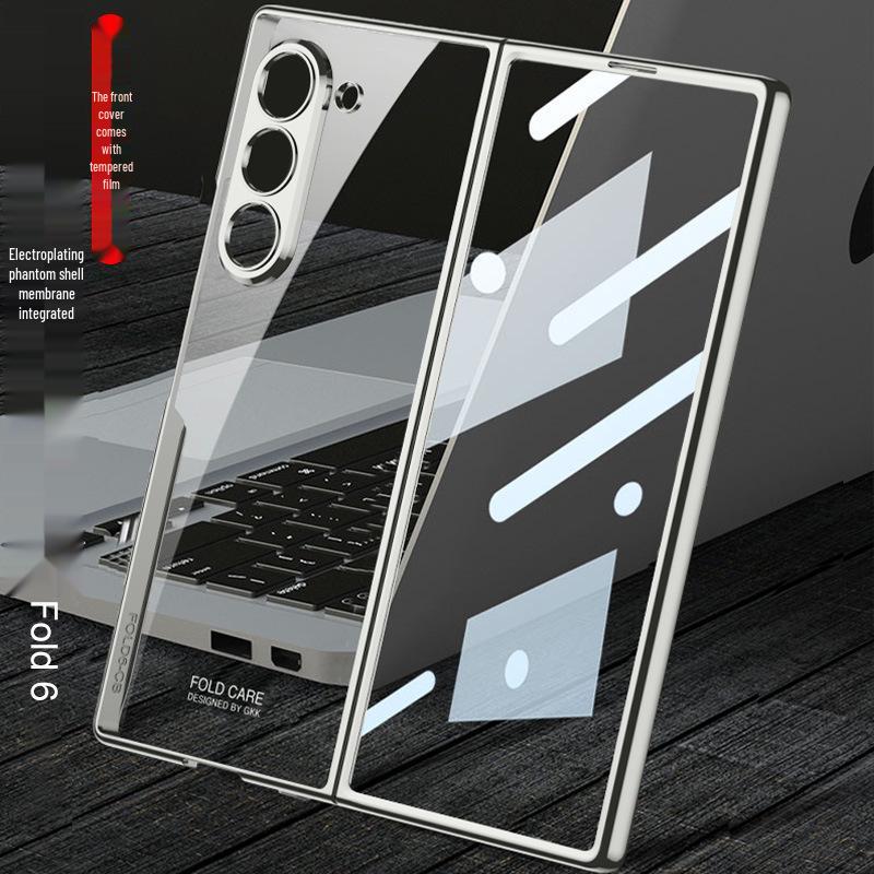 Samsung Z Fold6/7 Transparent Minimalist Case: Integrated Film & Protective Shell