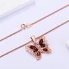 Butterfly Shape Design Luxury Jewelry Natural Garnet Pendant Necklace Sterling Silver for Lady and Girls Daily Wear Fine Gifts