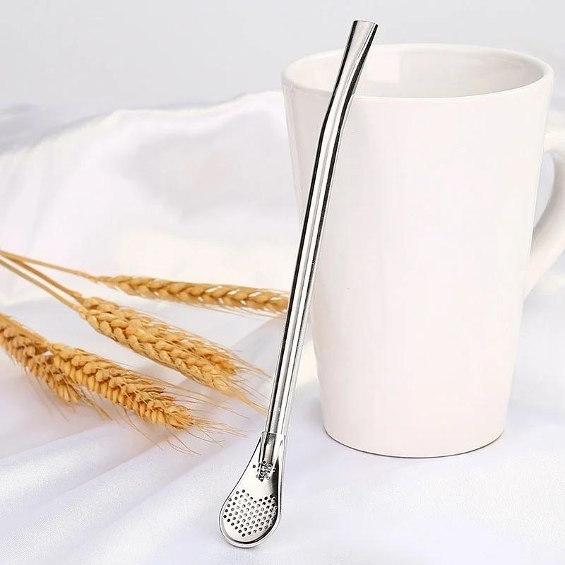 1 шт. Многофункциональные модные соломинки для питья нового стиля высокого класса, здоровые соломинки из нержавеющей стали и палочки для перемешивания и ложки