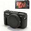Силиконовый чехол для Canon G7X Mark II – Съемная крышка объектива + Защитная пленка для экрана, 2 шт.