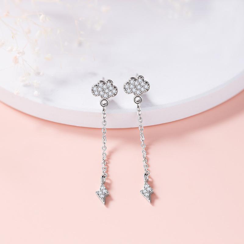 Серьги Lightning Cloud, легкие, роскошные, нишевые, темпераментные, длинные, украшенные цирконием серьги, персонализированные серьги Weather