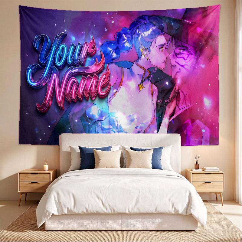 Rujinu (46) Custom Name Tapestry Wall Hanging Tapestry Wall Art Decor for Bedroom Living Room