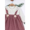 Baby Girl Vintage Lace Collar Salopet Ribbed Dress