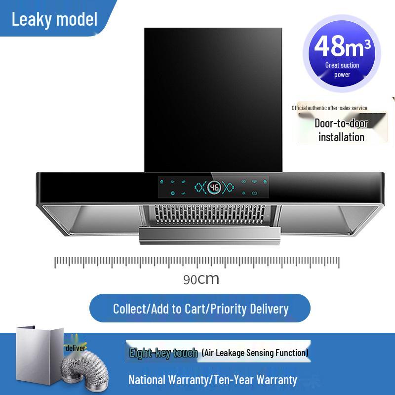 European Style High Suction Kitchen Range Hood: Top Mount T-Type with Automatic Cleaning.