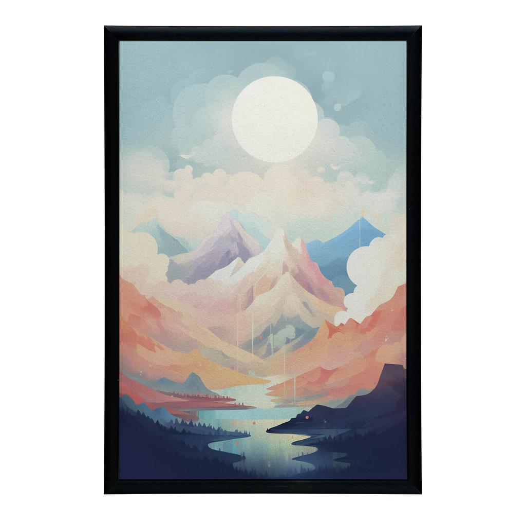 Pastelowa Melodia Gór Pastelowa Melodia Gór, 50X70 Cm, Bez Ramy, Płótno Premium Na Blejtramie