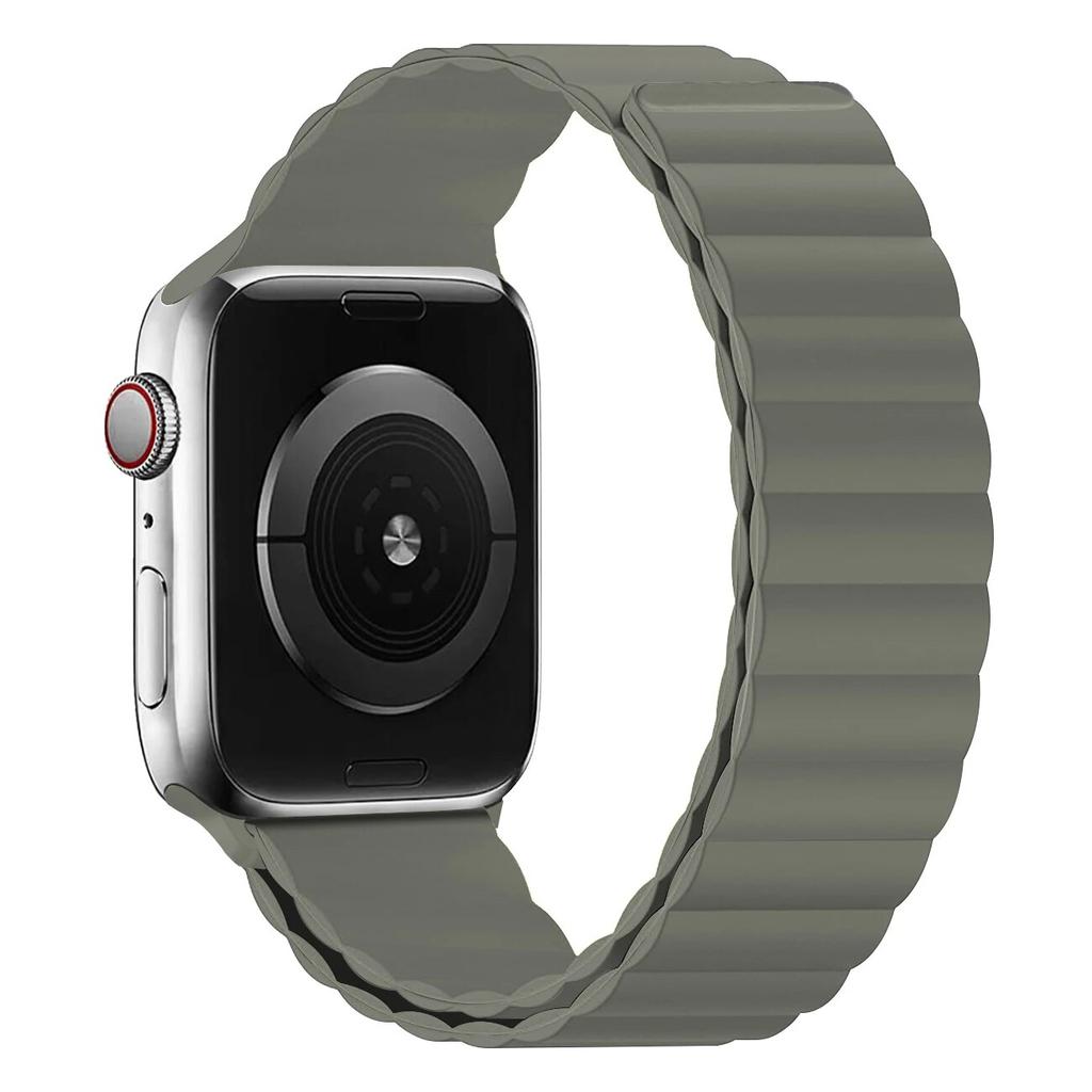 Ремешок для Apple Watch Band 44 мм, 40 мм, 45 мм, 41 мм, 42 мм, 38 мм, силиконовый браслет с магнитной петлей iWatch Series 8 7 Ultra 3 5 6 SE