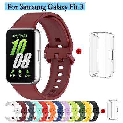 Силиконовый ремешок для Samsung Fit 3 SM-R390, ремешок для часов с прозрачным чехлом, одноцветный регулируемый браслет, аксессуары