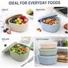 3 Pack Silicone Bento Box Food Storage Containers With Lids Dishwasher Microwave Safe Reusable Lunch Prep Container