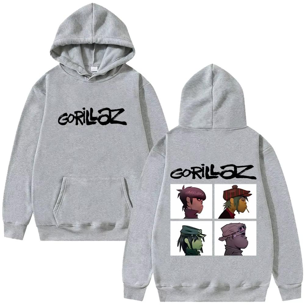 Модный альбом рок-группы Gorillaz с принтами-узорами на мужских худи, свитшотах, в стиле хип-хоп, альтернативный, ретро, пуловерах